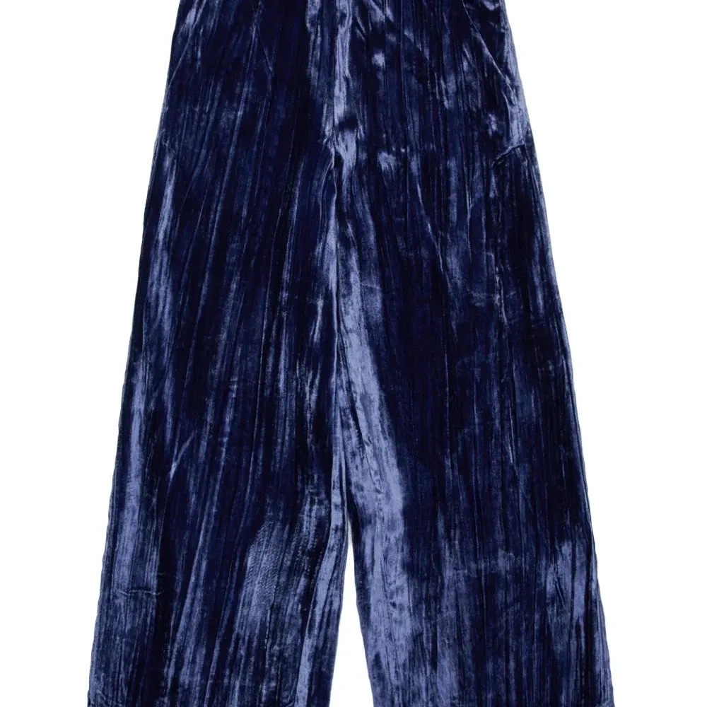 Бархатные брюки широкого кроя