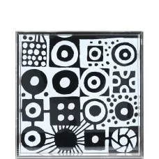 Стеклянная фигурка с графичным принтом (16.5 x 16.5 см)