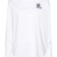 Поплиновая рубашка с вышитым логотипом Поплиновая рубашка с вышитым логотипом