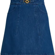 Мини-юбка А-силуэта из органического денима