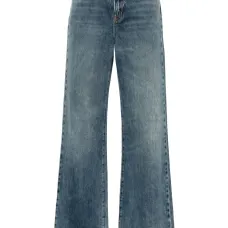 Прямые джинсы с завышенной талией