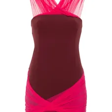 Платье мини в стиле колор-блок Платье мини в стиле колор-блок