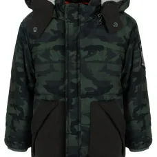 Пуховик с нашивкой-логотипом