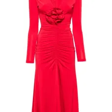 Вечернее платье с цветочной аппликацией