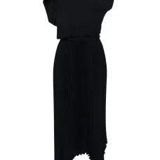 Плиссированное платье макси асимметричного кроя