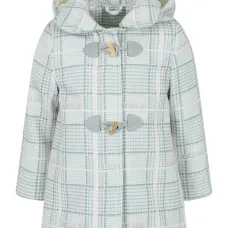 Клетчатое пальто из органического хлопка с капюшоном Клетчатое пальто из органического хлопка с капюшоном