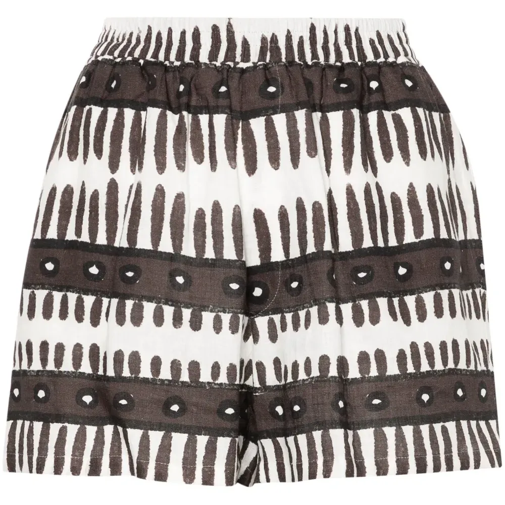 Льняные шорты с абстрактным принтом Льняные шорты с абстрактным принтом