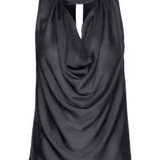 Атласная блузка с драпировкой