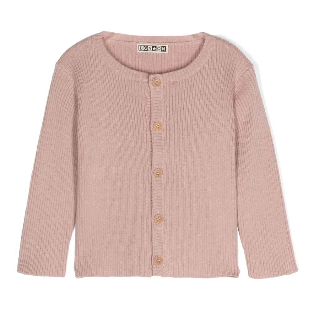 Кардиган в рубчик с круглым вырезом