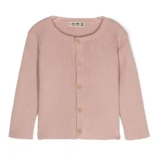 Кардиган в рубчик с круглым вырезом