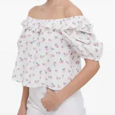 Топ с открытыми плечами и цветочным принтом Топ с открытыми плечами и цветочным принтом
