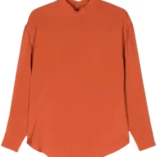 Креповая блузка со шнуровкой