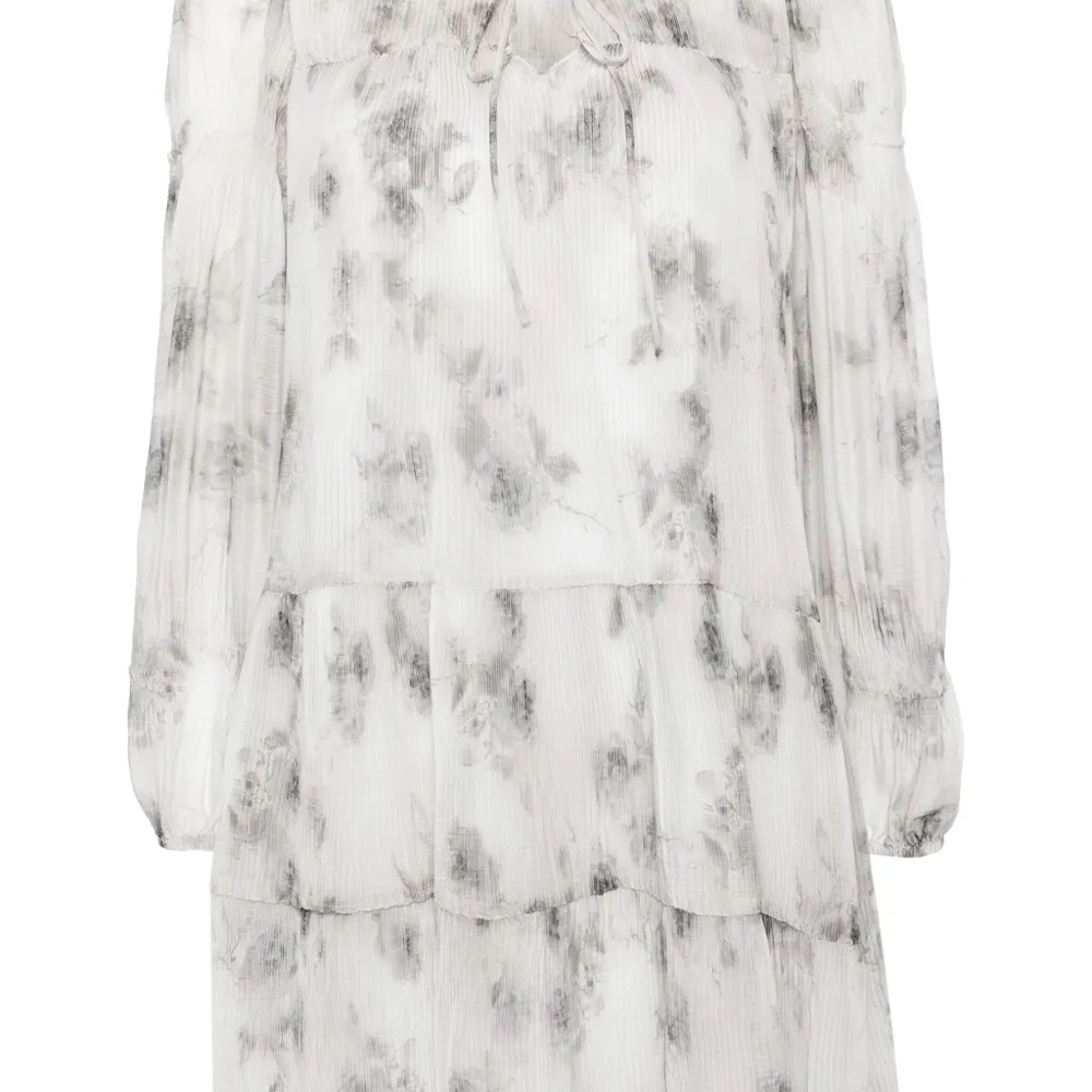 Плиссированное платье с цветочным принтом