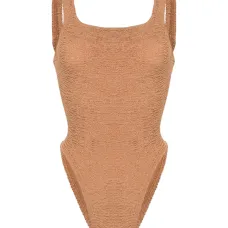 Купальник с жатым эффектом и открытой спиной