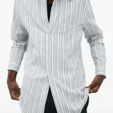 Полосатая рубашка с длинными рукавами