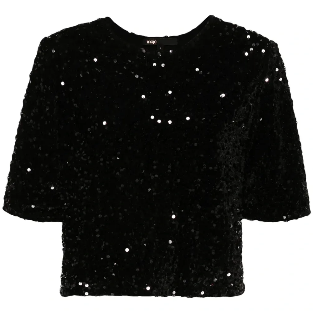 Бархатный топ с пайетками