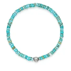 Браслет с бирюзой и гравированным логотипом