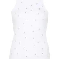 Топ с логотипом и стразами