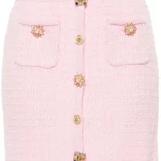 Трикотажная юбка мини с декоративными пуговицами