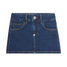 Джинсовая юбка с нашивкой-логотипом Джинсовая юбка с нашивкой-логотипом