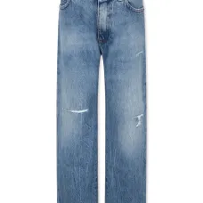 Прямые джинсы с прорезями