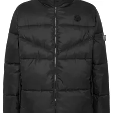 Пуховик с нашивкой-логотипом