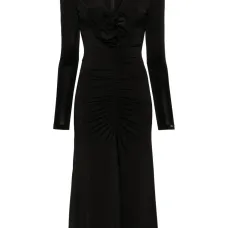 Вечернее платье с цветочной аппликацией