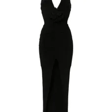 Вечернее платье с цветочной аппликацией