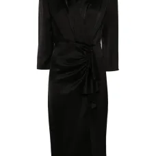 Плиссированное платье миди с оборками