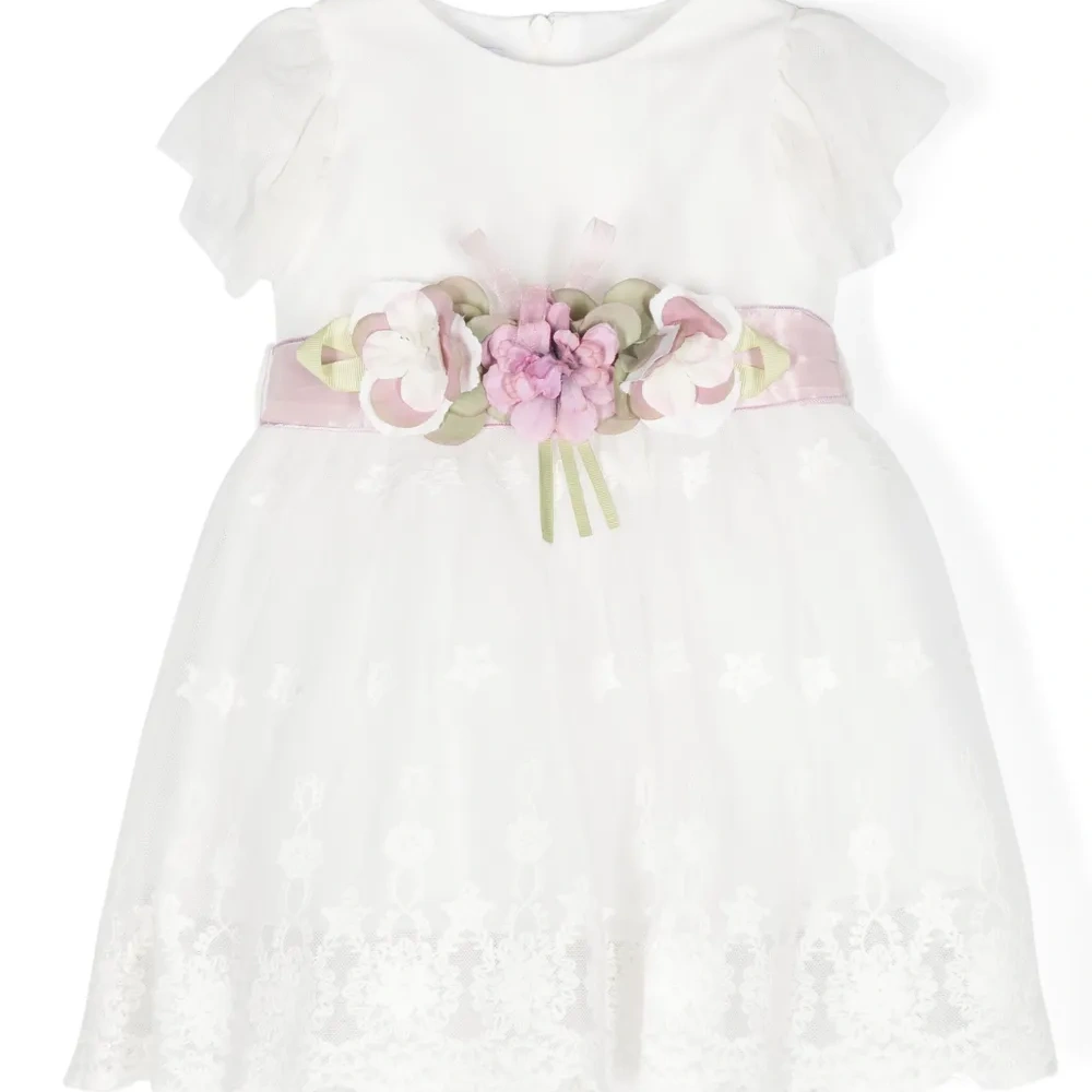 Платье из тюля с цветочной аппликацией