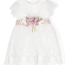 Платье из тюля с цветочной аппликацией