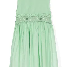 Расклешенное платье с цветочной вышивкой