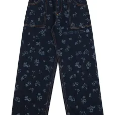 Прямые джинсы с цветочным принтом