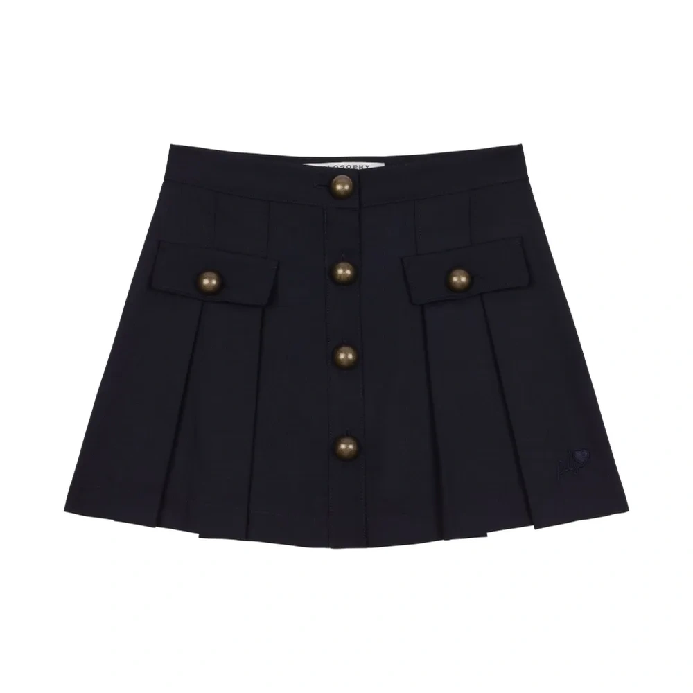 Юбка на пуговицах со складками Юбка на пуговицах со складками