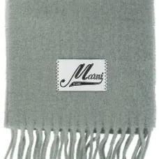 Шарф с бахромой и логотипом Шарф с бахромой и логотипом