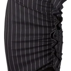 Полосатая юбка миди с драпировкой