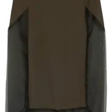 Юбка прямого кроя со вставкой из тюля