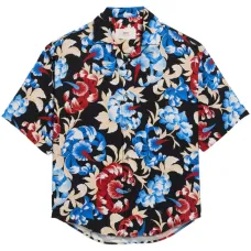 Рубашка свободного кроя с короткими рукавами