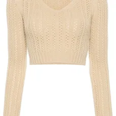 Укороченный джемпер рыхлой вязки