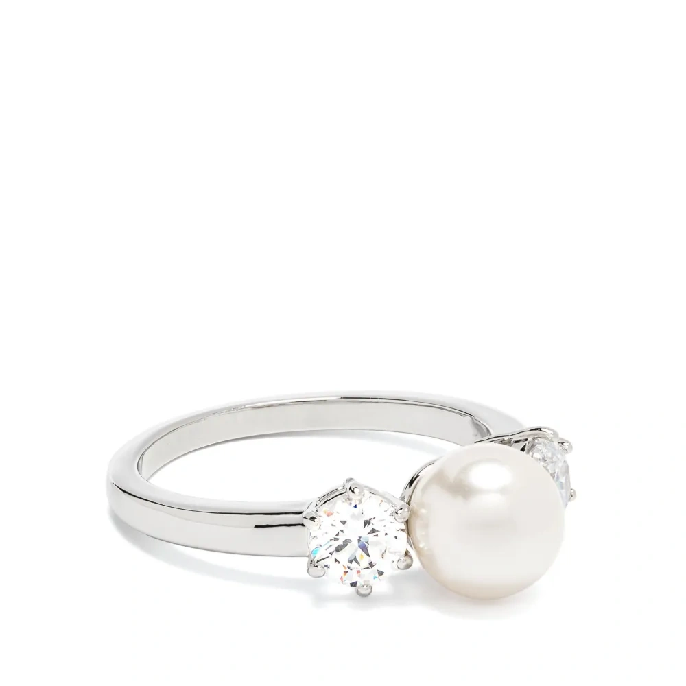 Кольцо Matrix с кристаллами и жемчугом