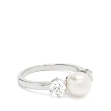 Кольцо Matrix с кристаллами и жемчугом