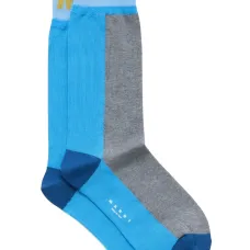 Носки в стиле колор-блок с логотипом Носки в стиле колор-блок с логотипом