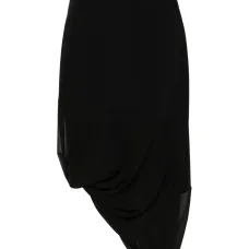 Юбка миди асимметричного кроя с драпировкой