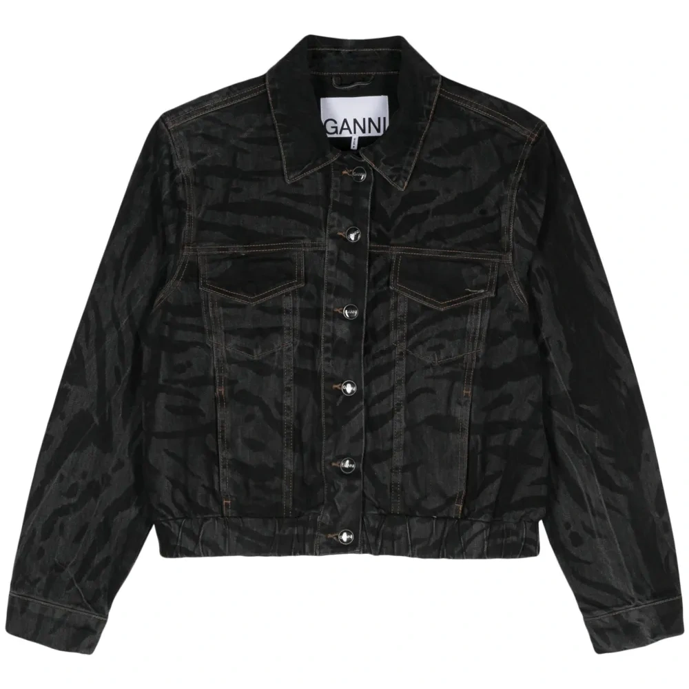 Джинсовая куртка с зебровым принтом