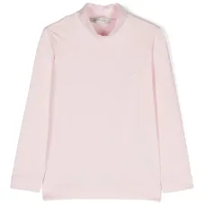 Топ с высоким воротником и логотипом