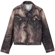 Джинсовая куртка с принтом