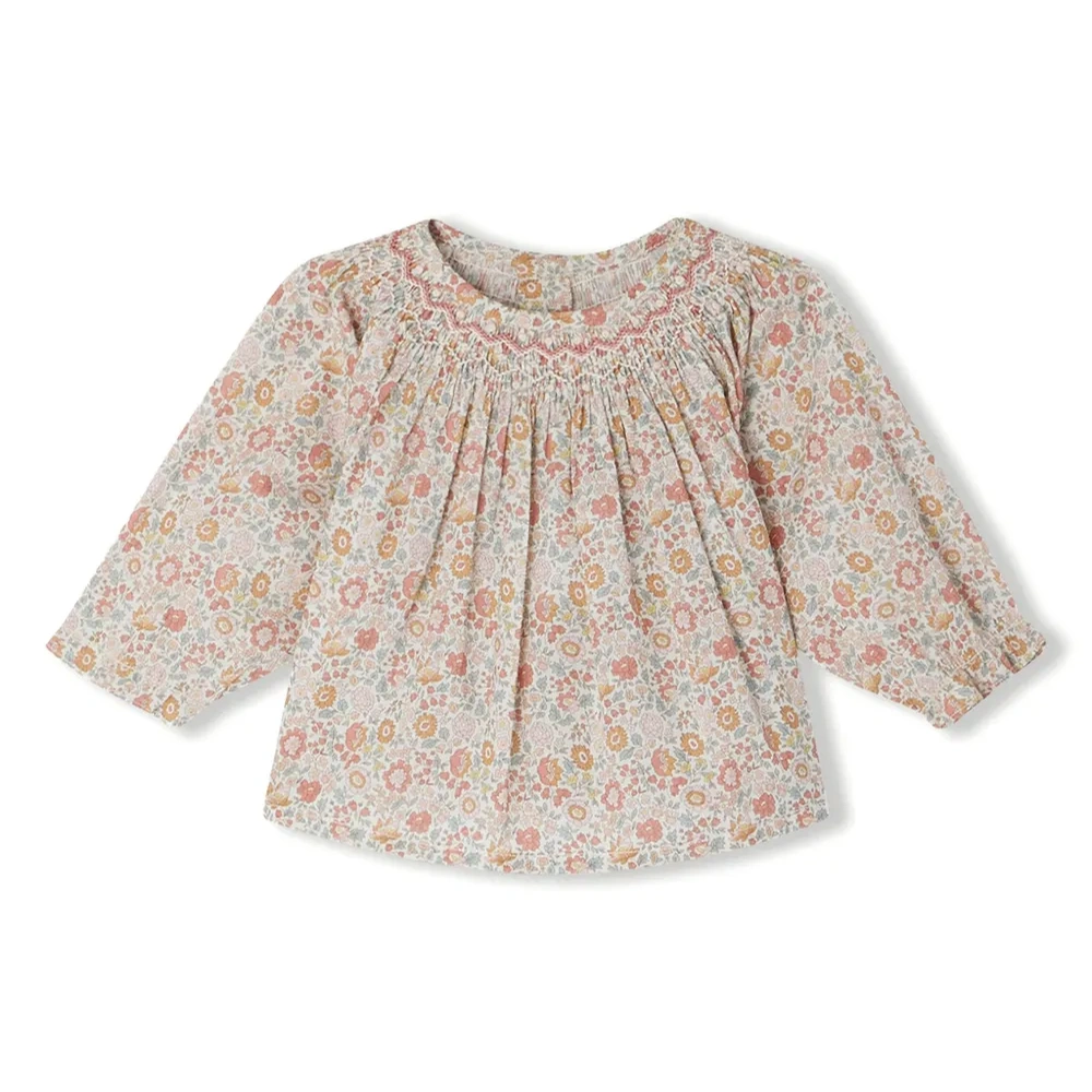 Поплиновая блузка с цветочным принтом