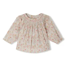 Поплиновая блузка с цветочным принтом