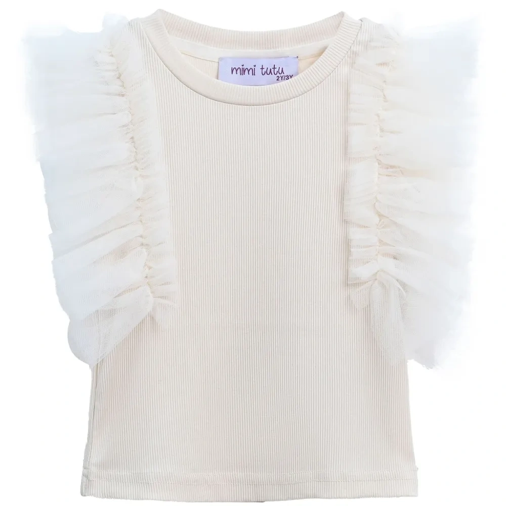 Футболка с рукавами из тюля