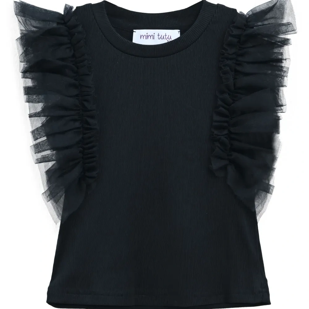 Футболка с рукавами из тюля